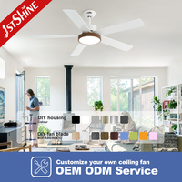Ventilador de Techo 1stshine de 54 Pulgadas con Motor DC, Diseño Moderno, Inteligente, Eficiente, con Luz LED, Garantía de Calidad, Venta al Por Mayor