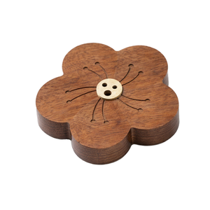 Porta Incienso de Madera de Nogal con Forma de Flor, Ecológico, con Aroma a Sándalo, para Meditación en Interiores - Product Image 2