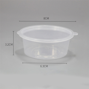 Gobelets à sauce jetables ronds en plastique transparent de différentes tailles, recyclables, 1 oz, 2 oz, 3 oz, 4 oz, avec couvercle - Product Image 5
