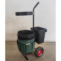 Chariot de jardin à 2 roues avec porte-outils, sac de transport mobile en toile Oxford à 8 poches