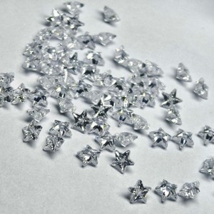Star Shaped Cubic Zirconia 5ASPG High Gloss Cut For Jewelry Making White - Product Image 4