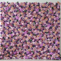 Mur floral artificiel en soie avec lavande et roses, style nordique, pour la Saint-Valentin et Thanksgiving