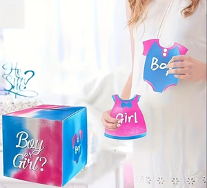 Urne de révélation de sexe de bébé avec 60 cartes décorations de douche de bébé de baptême jeu de vote boîte de papier fournitures de fête de révélation de sexe - Product Image 6