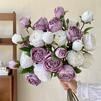 Bouquet de fleurs artificielles en soie de style royal, haut de gamme, pour salon, table à manger, arrangement floral, haute simulation