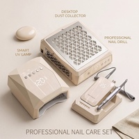 Équipement de manucure de luxe : Ponceuse à ongles électrique sans balais rechargeable avec collecteur de poussière, Lampe UV LED sans noyau à séchage rapide