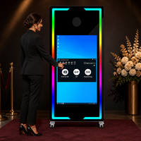 Photomaton à écran tactile haute vitesse I5 8/256 Go 43 pouces, kiosque selfie magique en verre intégral 65 pouces