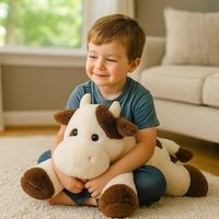 Peluche Vache Douce et Mignonne, Cadeau d'Anniversaire Unisexe pour Bébés 0-24 Mois (50 cm, 1,5 kg)