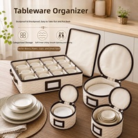 Housse de rangement moderne et minimaliste en tissu Oxford épais de haute qualité pour vaisselle, lavable, anti-poussière, pour voyage et cuisine