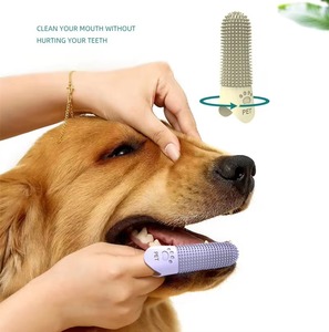 360 degree Dog Cats anti bad breath oral <b>cleaning</b> Dental Care Pet toothbrush silicone finger cover - Product Image 4
