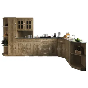 modern style kitchen room partition cabinets drawers mdf brown kitchen cabinet upper cabinet particle counter sensor