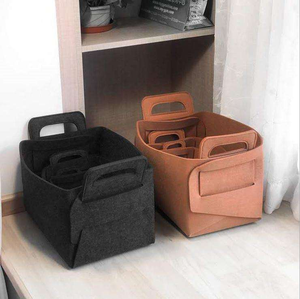 Panier de rangement pliable en feutre, portable, durable, multifonctionnel, moderne et écologique pour la maison, usage quotidien, gain de place - Product Image 2