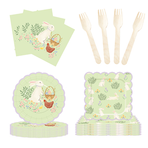 Juego de Vajilla para Fiesta de Cumpleaños DAMAI, Platos, Servilletas, Vasos y Pancarta de Papel Verde Claro, 80-100 Piezas, Decoraciones Desechables - Product Image 3