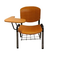 Chaise d'écolier empilable en bois avec tablette pour la lecture et l'écriture