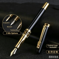Stylo plume en métal sculpté dragon de luxe oriental, styles mat et brillant pour cadeau promotionnel d'entreprise