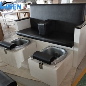 เก้าอี้นวดเท้าทำเล็บมือเล็บเท้าแบบสองที่นั่งสีดำ - Product Image 5