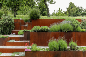 Bordure de jardin en acier Corten Art Déco, résistante aux intempéries, personnalisable, pour aménagement paysager extérieur, bordure de pelouse et de parterre de fleurs, haute - Product Image 4