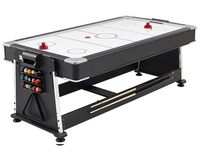 Vente directe d'usine, table de billard multi-jeux 4 en 1, 7 pieds, hockey sur air, tennis de table avec plateau de table à manger