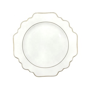 White Wedding Sunflower Ceramic <b>Dinnerware</b> Set Restaurant Party Porcelain Chargers Plate Irregular Dinner Plates - Product Image 4