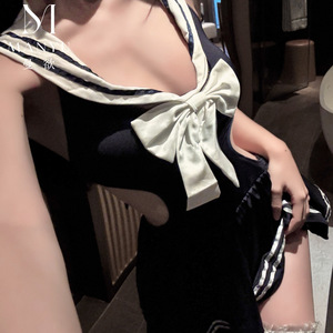 Traje de marinero yims, <span class=keywords><strong>zona</strong></span> <span class=keywords><strong>prohibida</strong></span> en el campus, reunión privada, uniforme de estudiante sin espalda, ropa interior erótica, sexy y reveladora - Product Image 3