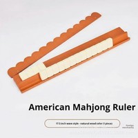 Support et poussoir magnétique détachable en bois pour tuiles de Mahjong en forme de vague – Accessoire de table de Mahjong moderne et minimaliste