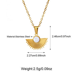 Collana coreana in acciaio inossidabile con ciondolo alla moda 14K in oro massiccio <span class=keywords><strong>eleganti</strong></span> <span class=keywords><strong>collane</strong></span> per donne e ragazze - Product Image 6