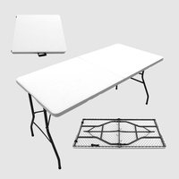 180 cm robuster, moderner Kunststoff-Klapptisch – langlebiger Gartentisch für Eingangsbereiche, Villen, Hotels und Krankenhäuser