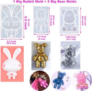 EuTengHao 132 buah Kit cetakan Casting Resin DIY ramah lingkungan 4 Beruang 3D beruang kelinci kucing Paw Menara <span class=keywords><strong>Eiffel</strong></span> liontin lilin pembuatan sabun - Product Image 3