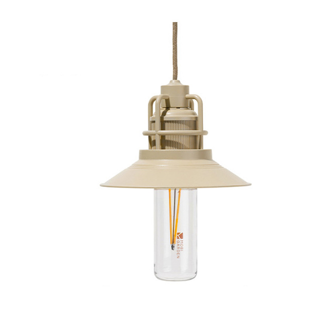 Mobi Garden Rechargeable Vintage LED Pull Cord Lamp Retro Ambience Hanging Light for Camping Outdoor Tent Greenery Tarp Lantern