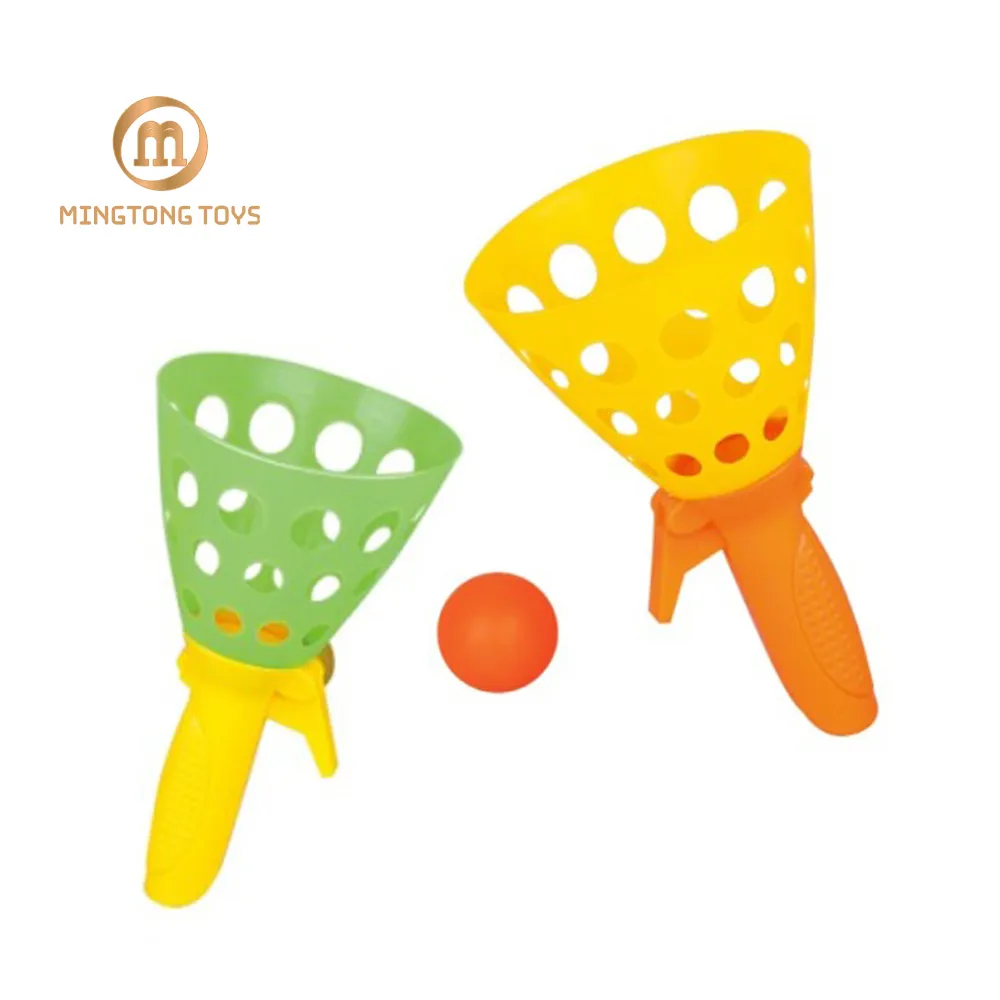 도매 어린이 야외 활동 재미있는 상호 작용 장난감 플라스틱 투석기 공 던지기 캐치 볼 게임