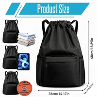 Sac à dos à cordon personnalisé avec logo, en polyester, réutilisable et durable, pour équipe de basketball, sac de sport avec poche avant zippée