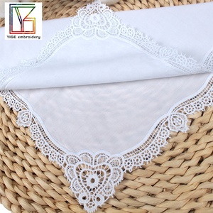 <span class=keywords><strong>Pañuelos</strong></span> <span class=keywords><strong>de</strong></span> Encaje Blanco Suave al por Mayor, 100% Algodón, <span class=keywords><strong>Bordados</strong></span>, para Novias, Mujeres, Bodas, Regalos Festivos - Product Image 3