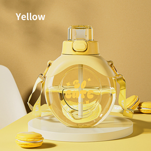 Chất lượng cao cô gái dễ thương uống ly nhựa chai nước ưa thích cá nhân chai nước cho trẻ em trường học với rơm - Product Image 6