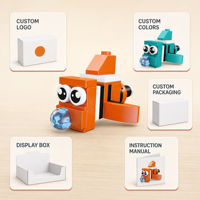 Ensemble de construction personnalisé Poisson-clown, Jouets éducatifs pour enfants, Jouets promotionnels, Modèle animal OEM sous marque privée