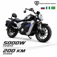 Moto électrique rétro de tourisme 72V 5000W avec batterie au lithium, vitesse maximale de 130 km/h pour adultes