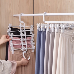 Multi Layer Folding Clothes Dress <b>Hanger</b> Non Slip Plastic Clip Magic <b>Hangers</b> for Pants - Product Image 3