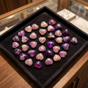 Natural Amethyst Heart <b>Crystal</b> Carving Love Stone Decoration for Gift and Home Decor - Product Image 3