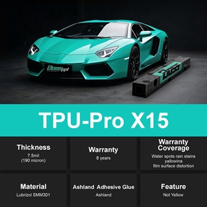ฟิล์มกันรอย PPF TPU <span class=keywords><strong>PRO</strong></span> X15  7.5mil เคลือบเงาแบบกระจก  เพิ่มความเงางามให้สีรถเดิม รับประกัน <span class=keywords><strong>8</strong></span> ปี - Product Image 1