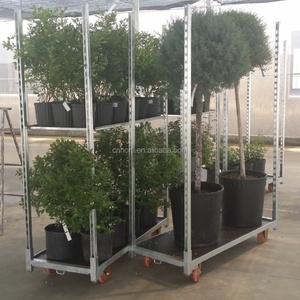 Chariot de jardin roulant pour pépinière haute capacité 500 kg, en acier, avec filet métallique et roues en caoutchouc pour outils d'extérieur, type <span class=keywords><strong>brouette</strong></span> - Product Image 2