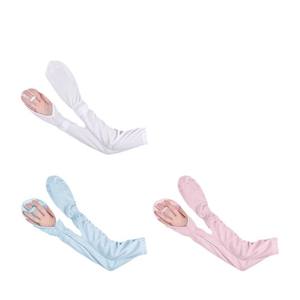 Women's Summer Sun Protection Ice Sleeve <b>Gloves</b> With Horseshoe Cuffs Loose Fit For Driving Outdoor Use UV Protection Ice <b>Silk</b> - Product Image 1