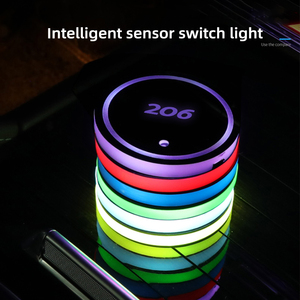 Posavasos luminoso para taza de agua de coche, 7 luces Led de ambiente coloridas para coche para <span class=keywords><strong>Peugeot</strong></span> <span class=keywords><strong>206</strong></span>, logotipo de coche, <span class=keywords><strong>accesorios</strong></span> de luces de ambiente Cupmat - Product Image 6