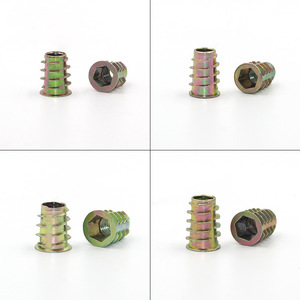 Tuercas trapezoidales de aleación de zinc con roscas internas y externas para herrajes de muebles de madera, con accionamiento hexagonal integrado y rosca derecha - Product Image 1