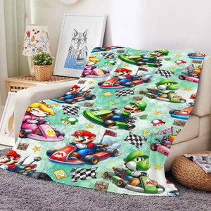 Manta de Felpa Súper Suave y Cálida con Dibujos Animados de <span class=keywords><strong>Mario</strong></span> <span class=keywords><strong>Bros</strong></span>, Impresiones Personalizadas por Sublimación, Mantas de 50x60 Pulgadas - Product Image 1