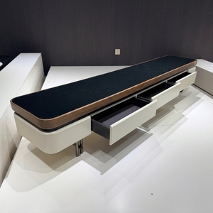 Modern Media Console <strong>TV</strong> Cabinet 220cm Long <strong>Brown</strong> MDF Low-Profile Living Room Entertainment Storage <strong>Unit</strong> - Product Image 2