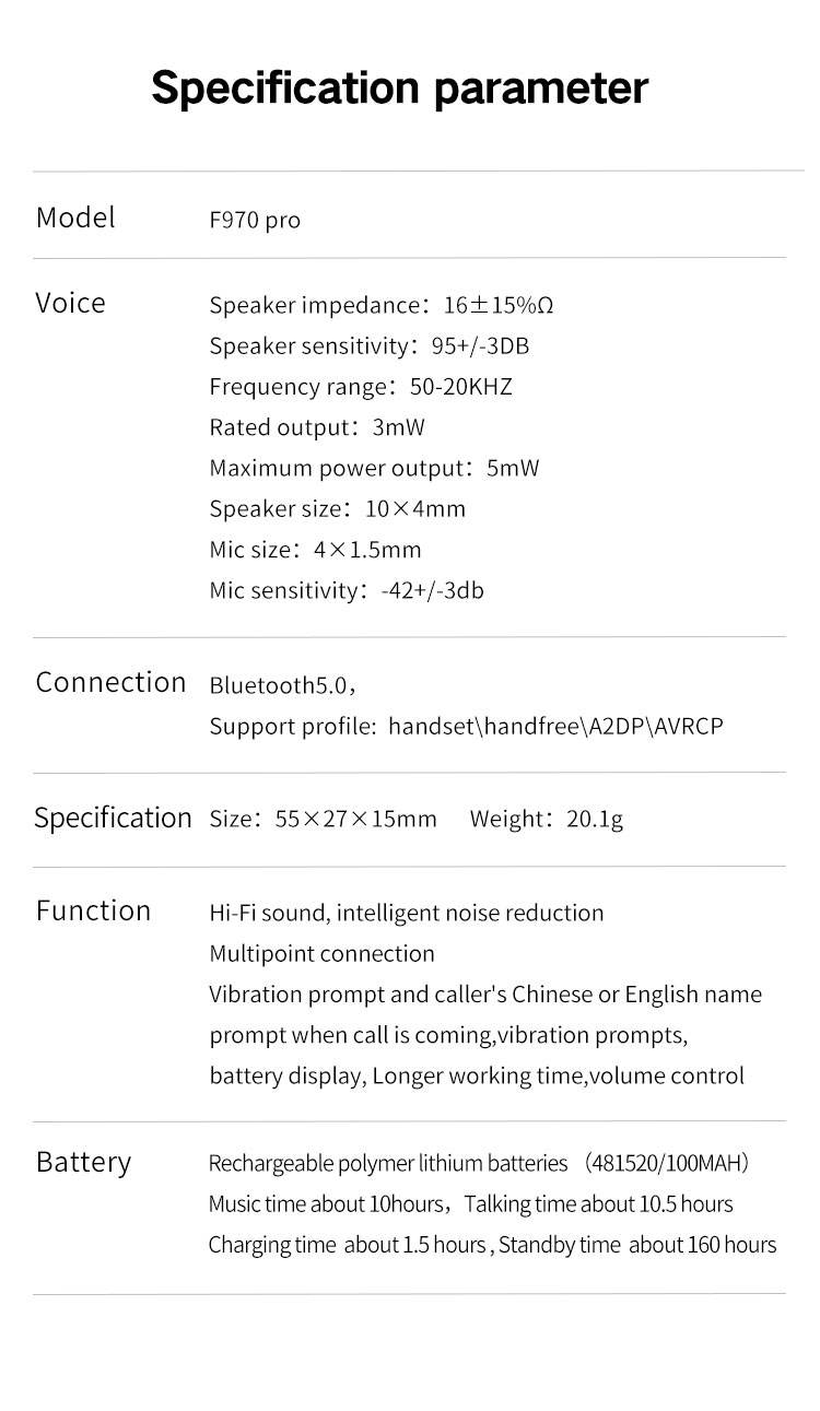 Original Fineblue F970pro Wireless Bluetooth Earphoane Mini Portable In-ear Bt 5 - Foto 3