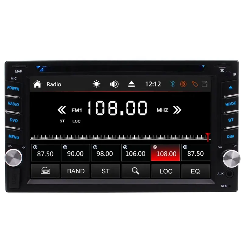 Dubbel Din 6.2 Inch Touch Screen Fm/Am Radio Stereo Gps Navigatie Auto Dvd Speler