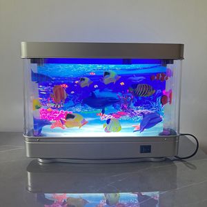 JSD 시뮬레이션 해양 전망 수족관 조명, 오션 스타일 시리즈 야간 조명, EU, US, UK, USB 사양의 미니 물고기 램프 - Product Image 2