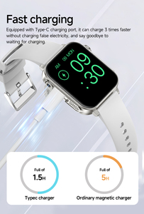 Montre connectée tendance avec port de charge Type C, appels Bluetooth, lampe torche, étanche IP67, tracker de fitness, pour homme et femme - Product Image 2