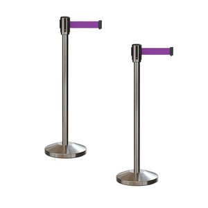 Regolabile 2 metri di lunghezza 6.5 'retrattile cintura <span class=keywords><strong>Stanchion</strong></span> Custom coda barriere cintura - Product Image 2