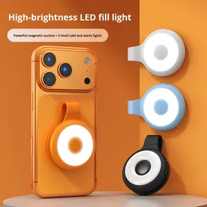 Mini Luce di Riempimento Magnetica Universale in Silicone, Specchio Selfie Posteriore, Lampada Ausiliaria per Fotografia, Luce Magnetica a Colori Freddi e Caldi - Product Image 1