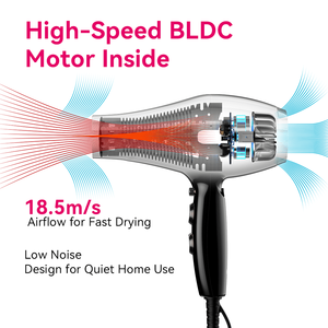 Secador de Pelo FirePhoenix 8101X con Control de Frizz, Iones Negativos, Motor BLDC de Alta Velocidad y Bajo Ruido (18.5m/s) para un Cabello Suave - Product Image 2